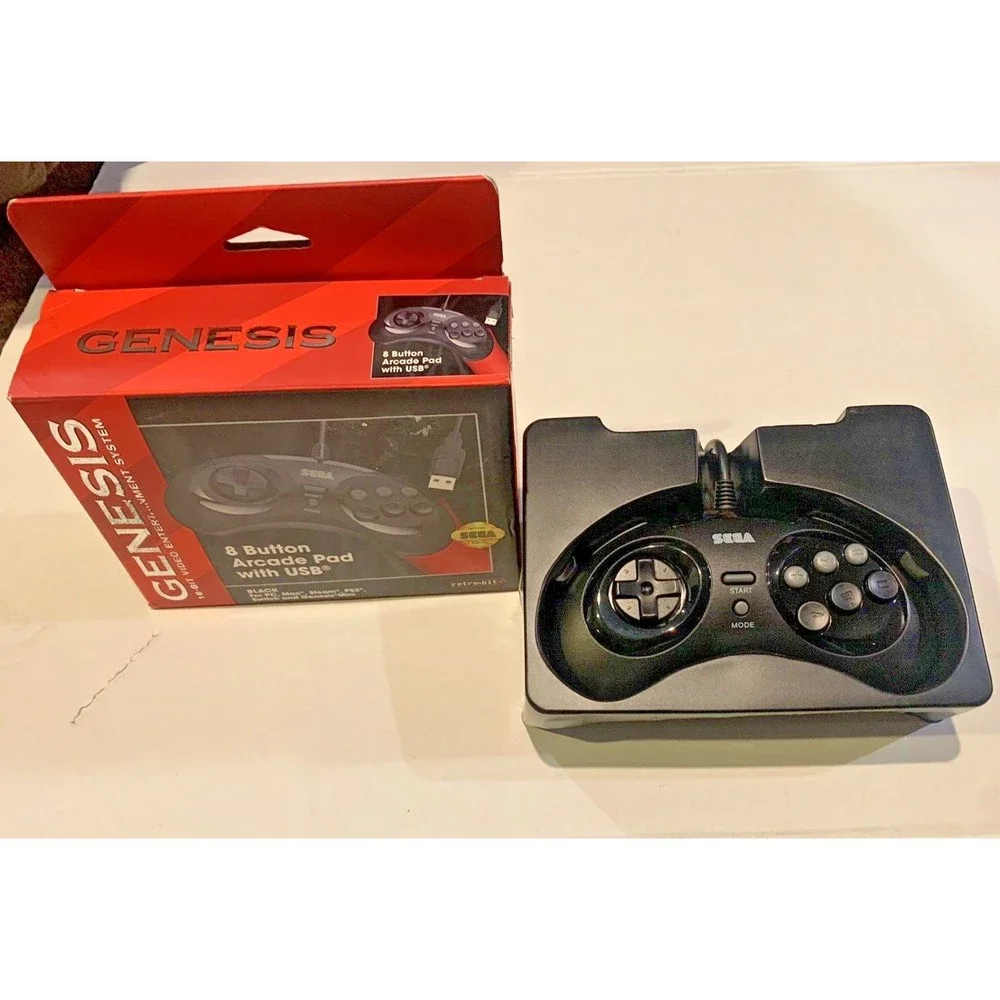 Retro-Bit Officially Licensed Sega Genesis USB Controller Arcade 8-Button Pad